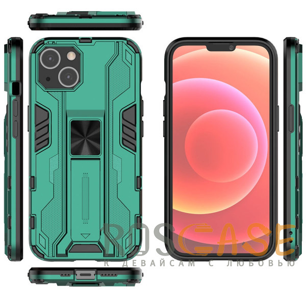 Изображение Зеленый Galvatron | Противоударный чехол-подставка для iPhone 14 Plus с защитой камеры