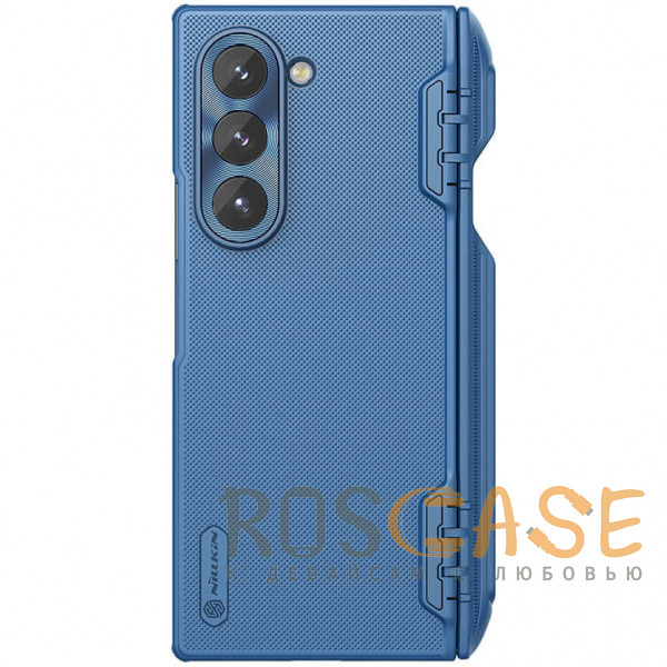 Фото Синий Nillkin Super Frosted Shield | Матовый пластиковый чехол для Samsung Galaxy Z Fold 6 с держателем для S Pen