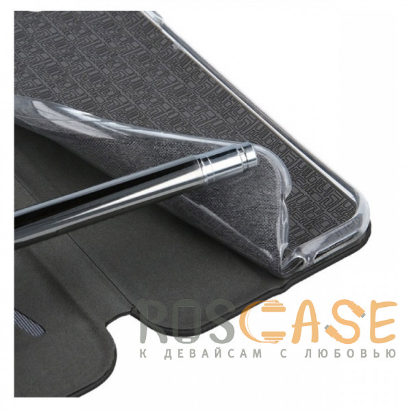 Изображение Серый Open Color | Кожаный чехол-книжка для Huawei Y6P с функцией подставки и магнитом