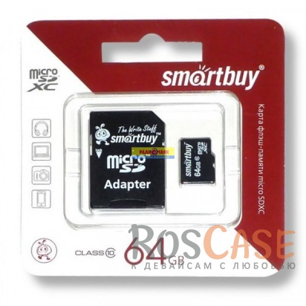 Фото SmartBuy | Карта памяти microSDXC 64 GB Card Class 10 + SD adapter