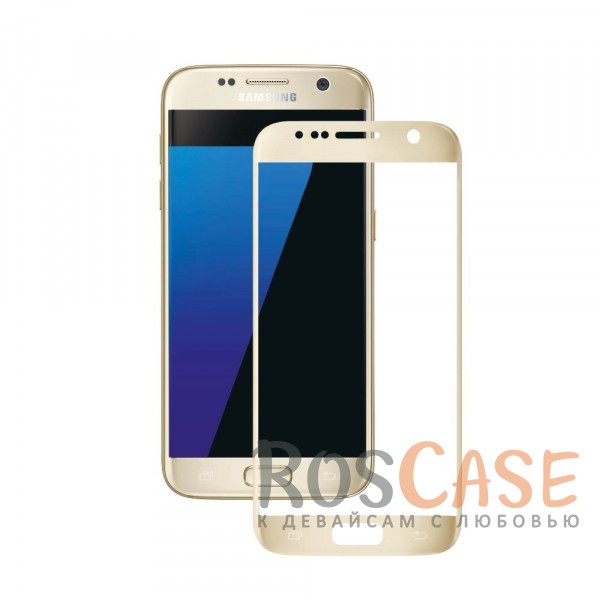 Фото Золотой CaseGuru | Защитное 3D стекло для Samsung G930F Galaxy S7