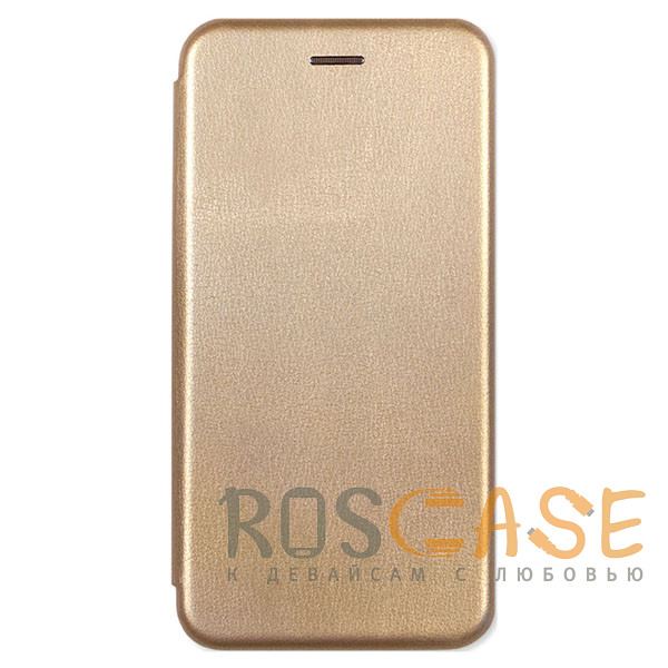 Фотография Золотой Open Color | Кожаный чехол-книжка для Xiaomi Redmi Note 10T / Poco M3 Pro с функцией подставки и магнитом
