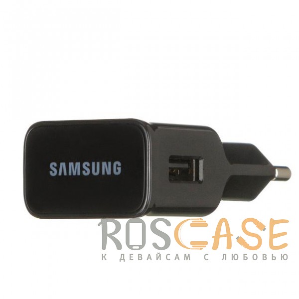 Изображение Черный Samsung | Сетевое зарядное устройство с кабелем microUSB в комплекте (100 см)