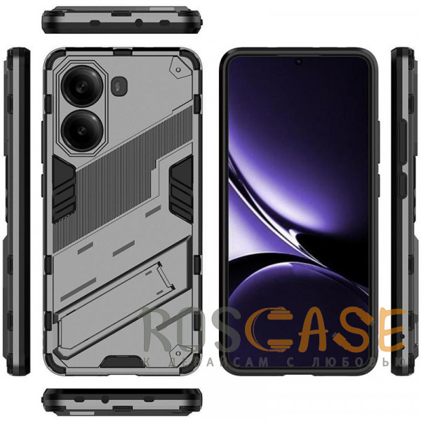 Изображение Серый Megatron | Противоударный чехол-подставка для Xiaomi Redmi Turbo 4 с защитой камеры