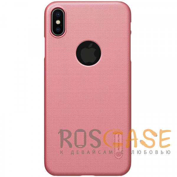 Фото Розовый / Rose Gold Nillkin Super Frosted Shield | Матовый пластиковый чехол для iPhone XS Max с отверстием под лого