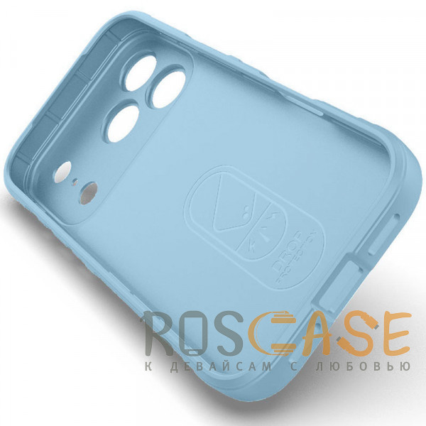 Изображение Голубой Flex Silicone | Противоударный чехол для iPhone 17 Pro с защитой камеры и микрофиброй