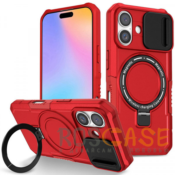 Фото Красный CamShield MagSafe | Противоударный чехол для iPhone 17 со шторкой для камеры