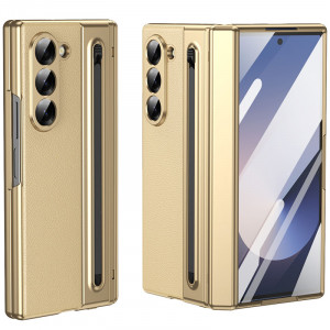 Чехол 3D с кожаной вставкой и стилусом  для Samsung Galaxy Z Fold 7