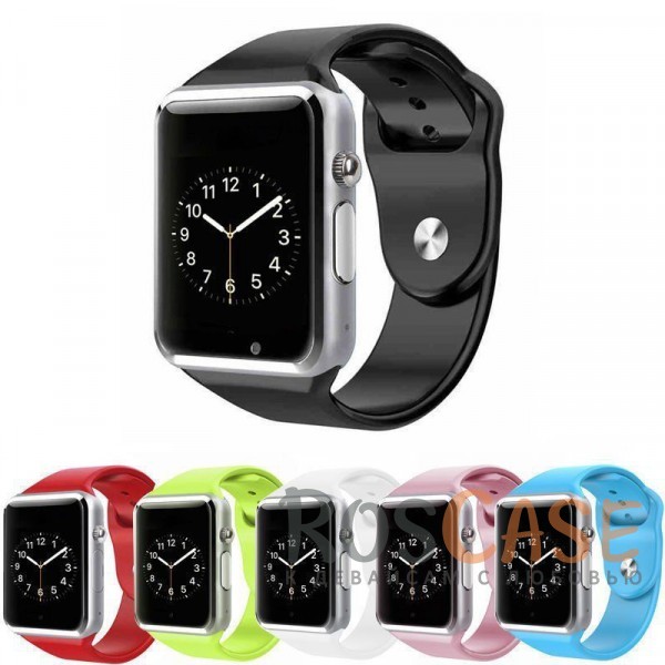 Фото Квадратные смарт часы Bluetooth Smart Watch A1 в железном корпусе с силиконовым ремешком