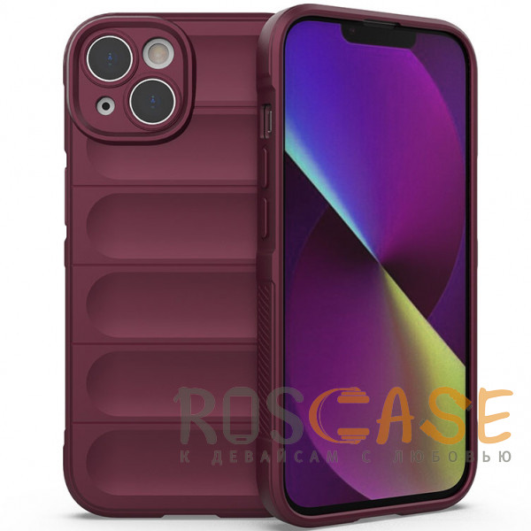Фото Бордовый Flex Silicone | Противоударный чехол для iPhone 14 с защитой камеры и микрофиброй