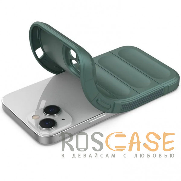 Фотография Зеленый Flex Silicone | Противоударный чехол для iPhone 14 с защитой камеры и микрофиброй