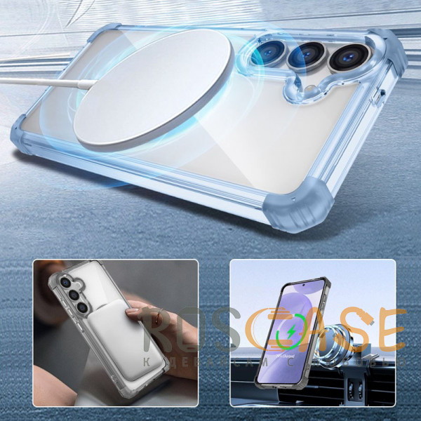 Изображение Синий Nature Magnetic | Прозрачный противоударный чехол с поддержкой MagSafe для Samsung Galaxy S26 Plus