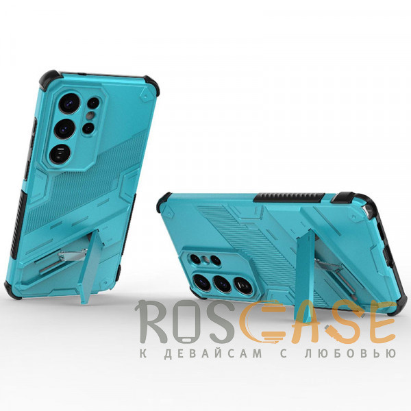 Фотография Голубой Megatron | Противоударный чехол-подставка для Samsung Galaxy S26 Ultra с защитой камеры