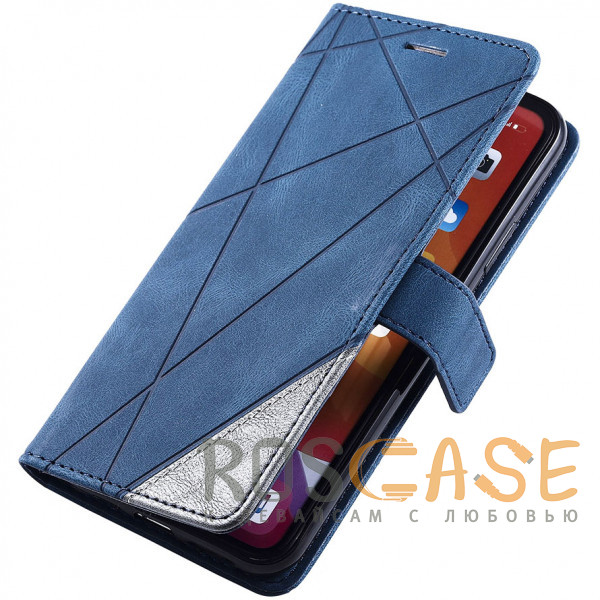 Фото Синий Retro Book | Кожаный чехол книжка / кошелек из Premium экокожи для iPhone 15 Pro Max