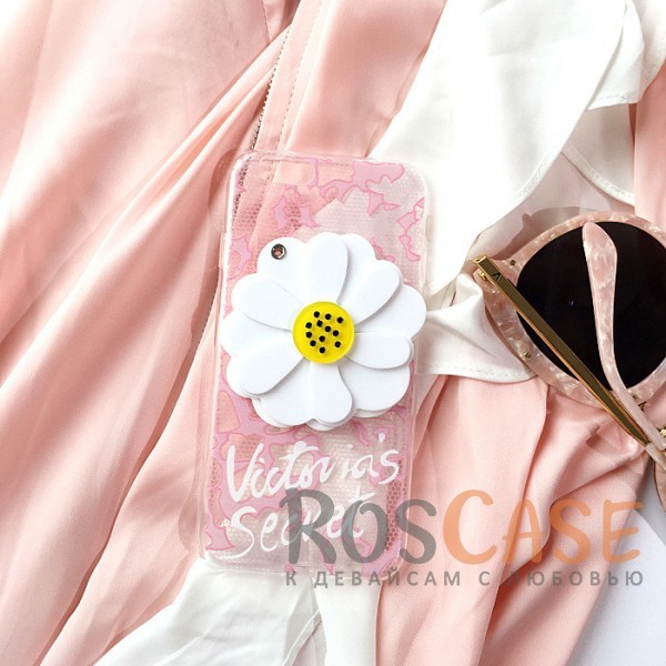Фото Розовый TPU чехол с зеркалом "Beauty flower" для Apple iPhone 7 plus / 8 plus (5.5")