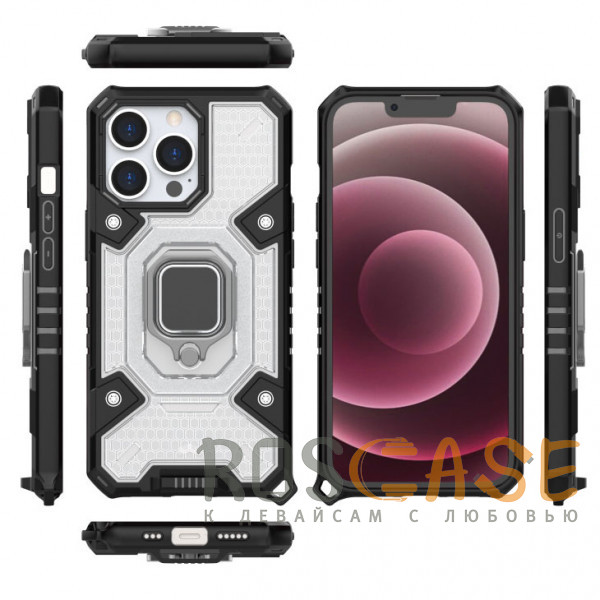 Фотография Черный Honeycomb Armor | Противоударный чехол с защитой камеры и кольцом для iPhone 13 Pro