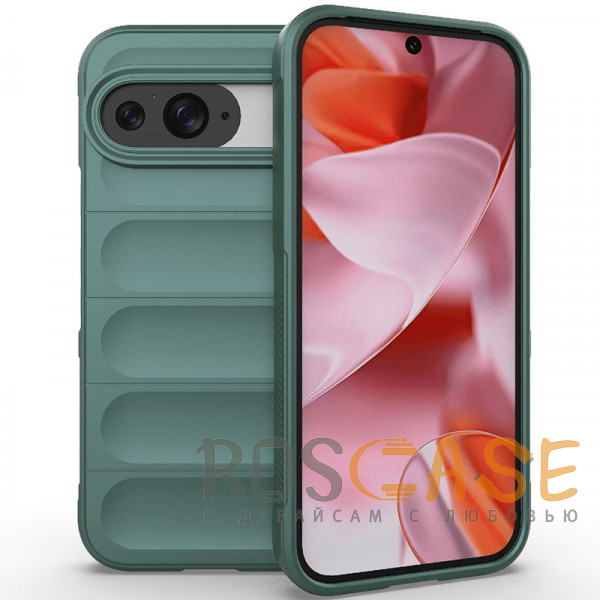 Фото Зеленый Flex Silicone | Противоударный чехол для Google Pixel 9 / 9 Pro с защитой камеры и микрофиброй