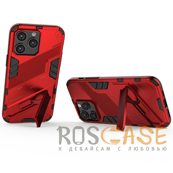 Изображение Красный Megatron | Противоударный чехол-подставка для iPhone 14 Pro
