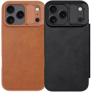 Nillkin Qin PRO | Чехол-книжка из Premium экокожи с защитой камеры для iPhone 17 Pro Max