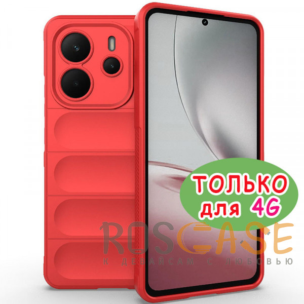 Фото Красный Flex Silicone | Противоударный чехол для Xiaomi Redmi Note 14 4G с защитой камеры и микрофиброй