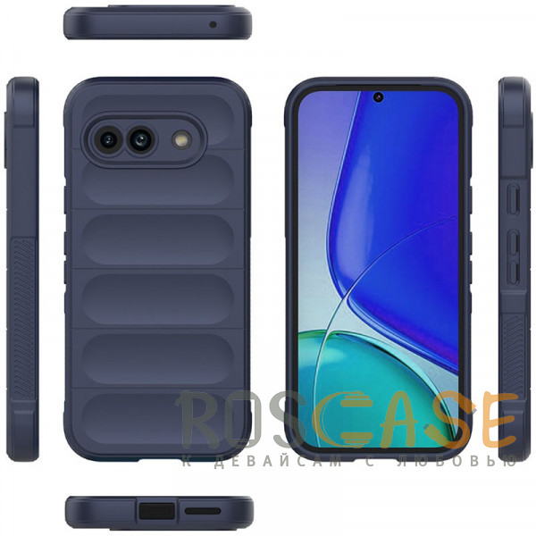 Фото Темно-синий Flex Silicone | Противоударный чехол для Google Pixel 9a с защитой камеры и микрофиброй