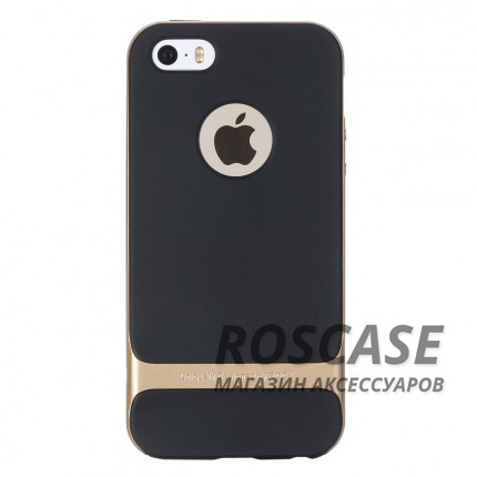 Фотография Черный / Champagne Gold TPU+PC чехол Rock Royce Cross Series для Apple iPhone 5/5S/SE