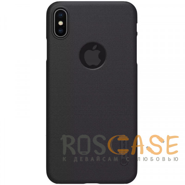 Фото Черный Nillkin Super Frosted Shield | Матовый пластиковый чехол для iPhone XS Max с отверстием под лого