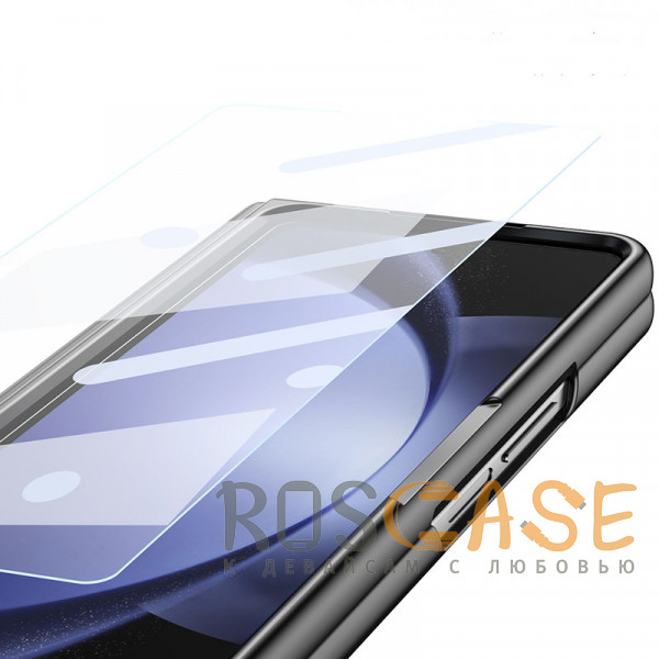 Изображение Черный Чехол 3D с кожаной вставкой и стилусом для Samsung Galaxy Z Fold 5