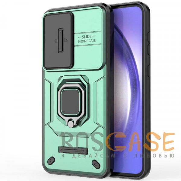 Фото Зеленый Transformer Ring Holder | Противоударный чехол с кольцом и шторкой камеры для Samsung Galaxy A56 / A36 5G