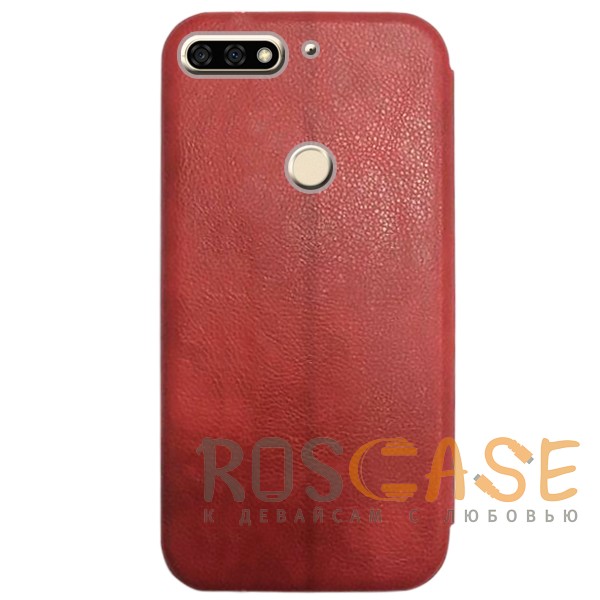 Фотография Красный Open Color 2 | Чехол-книжка на магните для Huawei Y7 Prime (2018) / Honor 7C pro с подставкой и внутренним карманом