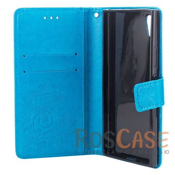 Фото Синий Чехол-книжка с узорами на магнитной застёжке для Sony Xperia XA1 / XA1 Dual