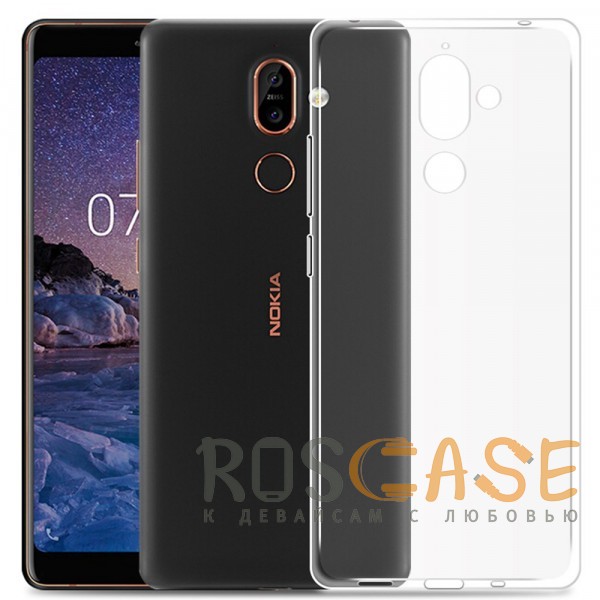 

J-Case THIN | Гибкий силиконовый чехол для Nokia 7 plus (Бесцветный)