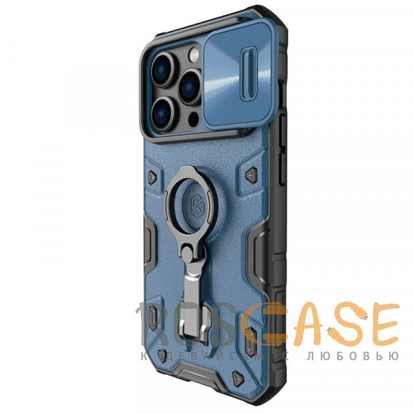 Изображение Синий Nillkin CamShield Armor Magnetic | Противоударный чехол для магнитной зарядки с кольцом для iPhone 14 Pro Max с защитой камеры