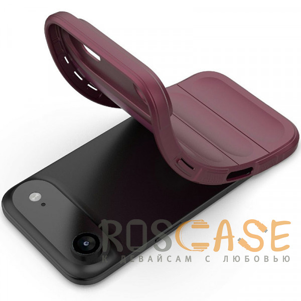 Фотография Бордовый Flex Silicone | Противоударный чехол для iPhone 17 Air с защитой камеры и микрофиброй