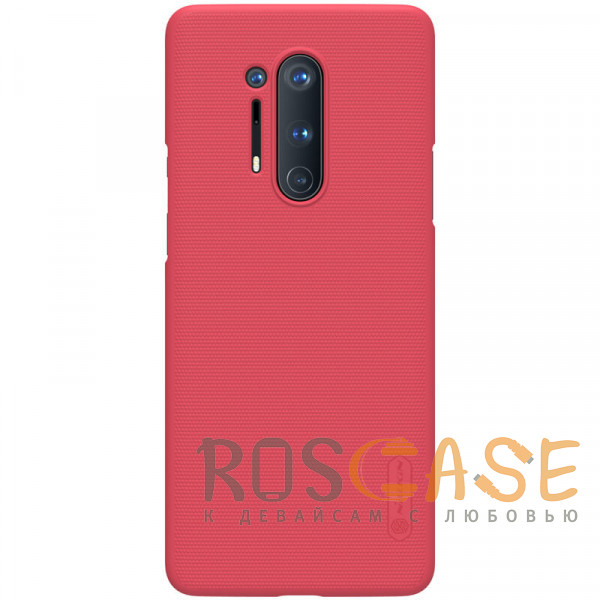 Фотография Красный Nillkin Super Frosted Shield | Матовый пластиковый чехол для OnePlus 8 Pro