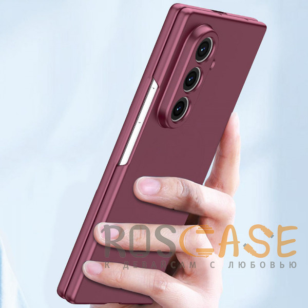 Фотография Бордовый Matte Shield | Тонкий матовый пластиковый чехол для Samsung Galaxy Z Fold 7