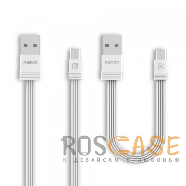 Фото Белый Remax RC-062i | Дата кабель USB to MicroUSB (2 кабеля 100см + 16см)