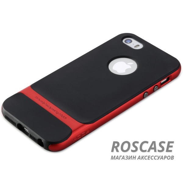 Фото Черный / Красный TPU+PC чехол Rock Royce Cross Series для Apple iPhone 5/5S/SE