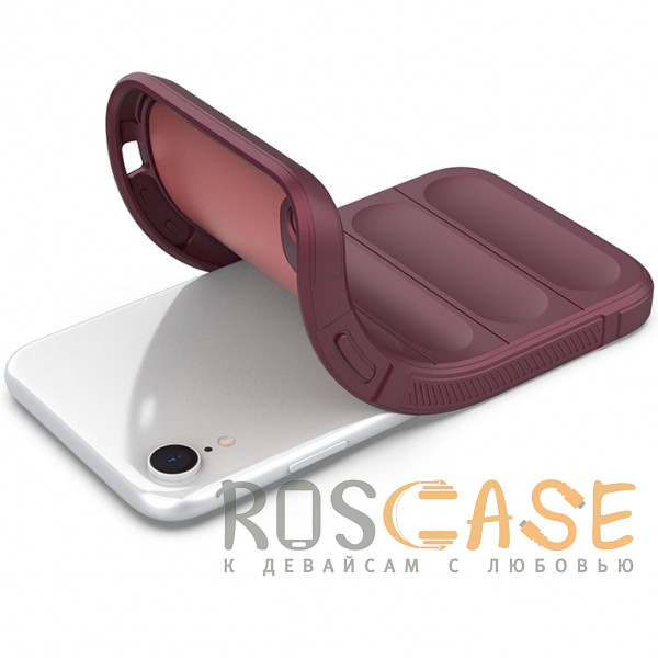 Фотография Бордовый Flex Silicone | Противоударный чехол для iPhone XR с защитой камеры и микрофиброй