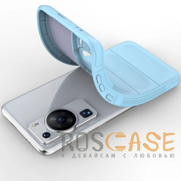 Фотография Голубой Flex Silicone | Противоударный чехол для Huawei P60 / P60 Pro с защитой камеры и микрофиброй