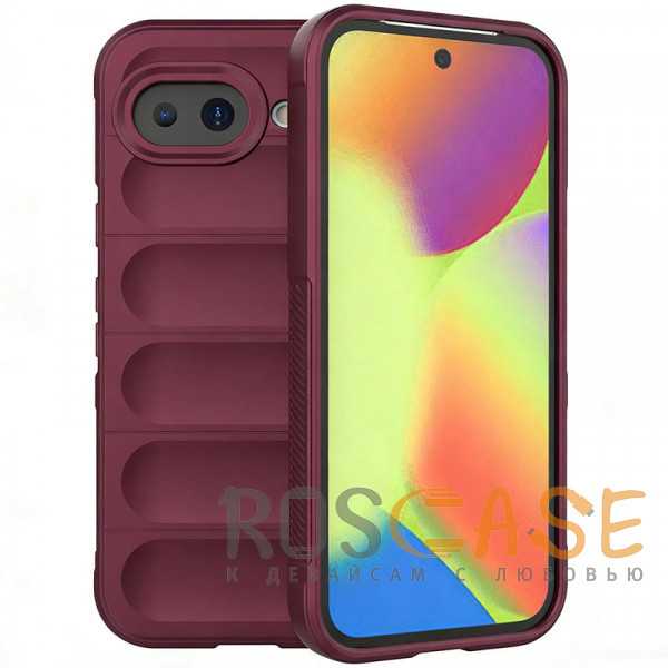 Фото Бордовый Flex Silicone | Противоударный чехол для Google Pixel 10a с защитой камеры и микрофиброй