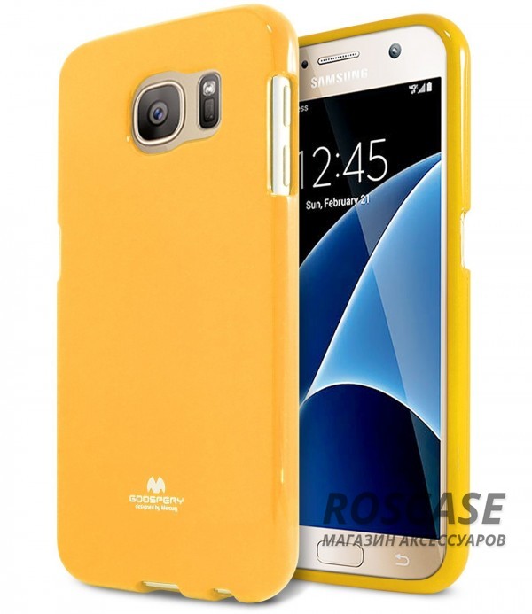 Фото Желтый Mercury Jelly Pearl Color | Яркий силиконовый чехол для для Samsung G930F Galaxy S7