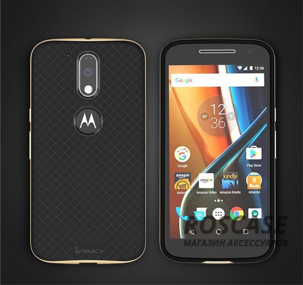 Фотография Черный / Золотой iPaky Hybrid | Противоударный чехол для Motorola Moto G4 / G4 Plus