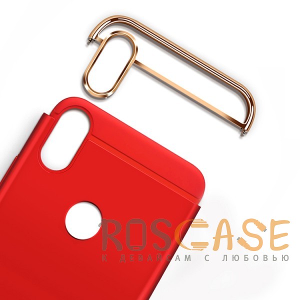 Фото Красный MOFI Ya Shield | Пластиковый чехол для Xiaomi Mi 6X / Mi A2 с глянцевой вставкой цвета металлик