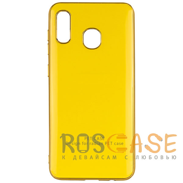 Фото Желтый GLOSSY LOGO | Глянцевый гибкий чехол для Samsung Galaxy A20 / A30