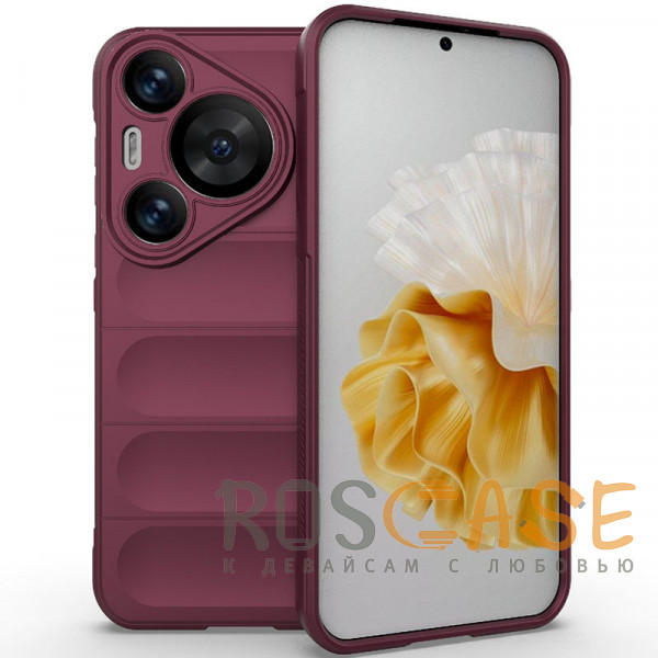 Фото Бордовый Flex Silicone | Противоударный чехол для Huawei Pura 70 Pro / 70 Pro Plus с защитой камеры и микрофиброй