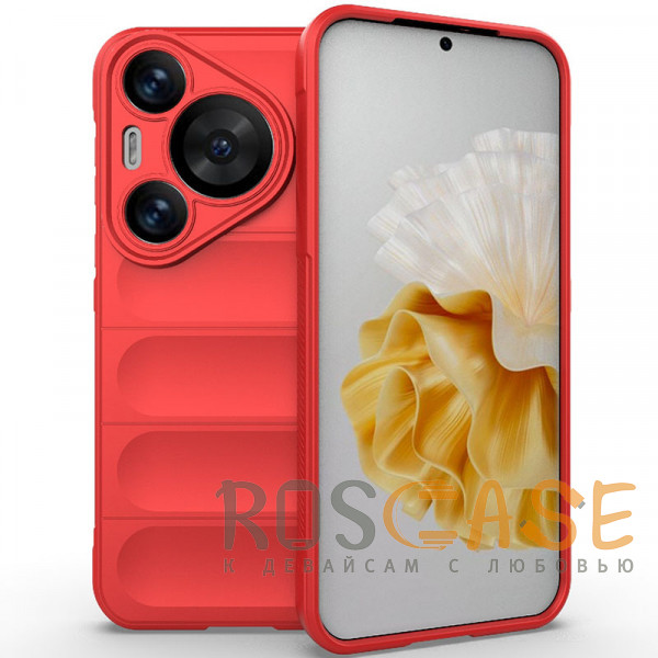 Фото Красный Flex Silicone | Противоударный чехол для Huawei Pura 70 Pro / 70 Pro Plus с защитой камеры и микрофиброй