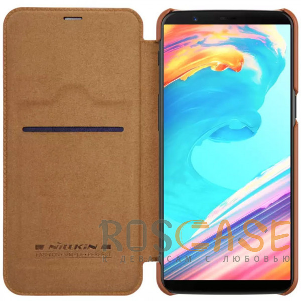 Фото Коричневый Nillkin Qin | Чехол-книжка из Premium экокожи для OnePlus 5T