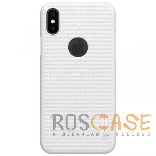 Фото Белый (вырез для лого) Nillkin Super Frosted Shield | Матовый пластиковый чехол для iPhone X / XS