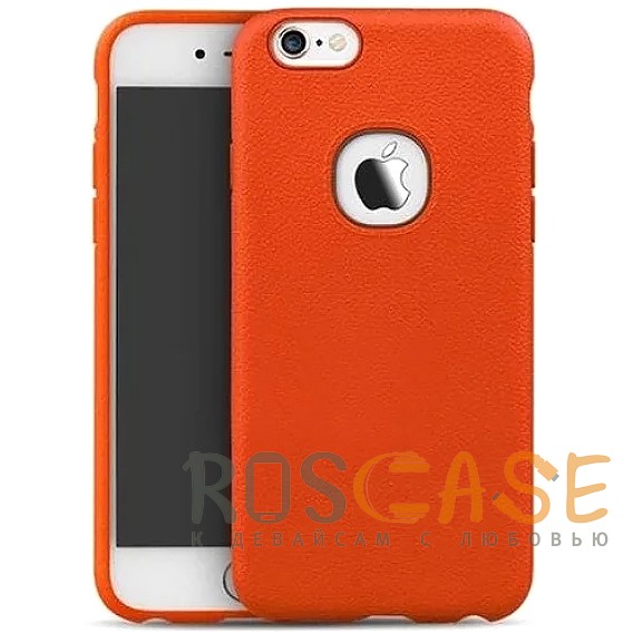 Фото Оранжевый iPaky | Силиконовый чехол с имитацией кожи для iPhone 6 / 6s